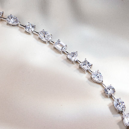 18K Real Gold Bracelets Pear Emerald Shape Lab Grown Diamond Bracelet For Woman Girls In Stock MSB-571