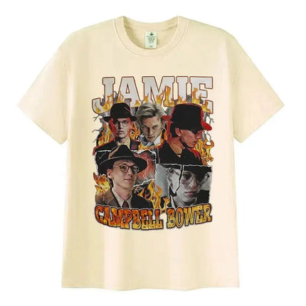 Vintage Fashion Classic Gothic Clothing Limited Actors Jamie Campbell Bower Graphic Print T-shirt Casual Cotton T-shirt Unisex