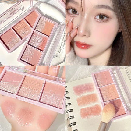 Secret Garden three-color blush eye shadow almond milk tea nude makeup natural color enhancement long-lasting powder