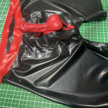 Latex Men's Rubber Shorts with Crotch Zipper Underwear Bodysuit Fetish Wear Ensemble