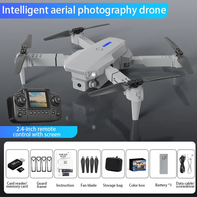 E88 Air Screen Control Drone Professional Wide RC Dron HD 4K Camera Foldable Helicopter Aircraft Quadcopter Drone Kid Gift Toys