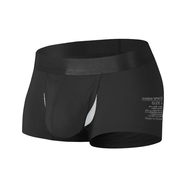 1Pcs Open Front Underwear Men Ice Silk Sexy Men's Boxer Shorts Panties Breathable Pouch Bulge Underpants Male
