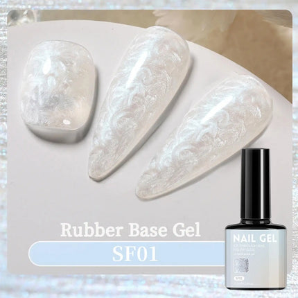7.3ml Glitter Quick Dry Long Lasting Enamel Pearl White Nail Gel Pearl White Gel Nail Polishing NailArt Decoration for Women