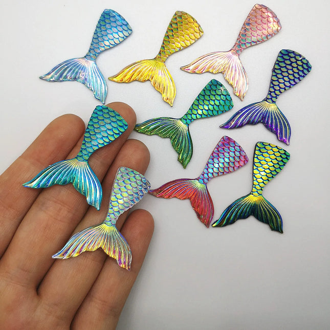 8pcs/Lot Slime Charms Mermaid Tail For DIY Cake Phone Decoration Sprinkles Toys Mud Polymer Clay Slime Supplies