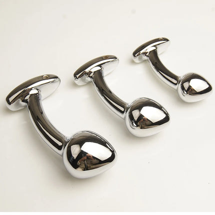 Metal Curved Butt Anal Plug Dildo Sex Toys, Anus Ass Butt Trainer, Analplug Buttplug Butt Plug, G-spot Prostate Massage