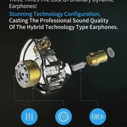 KZ ZSN Pro Earphones Dynamic Hybrid Driver HIFI Bass Earbuds In Ear Monitor Headphones Detachable Cable Noise Cancelling Headset