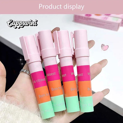 Cappuvini stacking four-color lip balm moisturizing lip balm lip care temperature change lip balm
