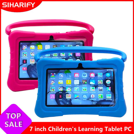 Kids Android 12 Tablet 7inch HD 1024x600 Screen Android Quad Core 1GB 32G WIFI 3000mAh Learning Children Tablet Drop-proof Case
