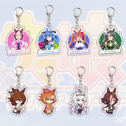 Fans gifts Anime keychains Acrylic Stand Ornaments Uma Musume Pretty Derby Oguri Cap Silence Suzuka Agnes Tachyon Clear Bliss