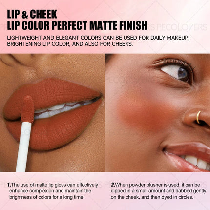 Waterproof Lipstick Lip Gloss Makeup Non-stick Cup Lip Tint Matte Long Lasting Nude Liquid Lip Stick