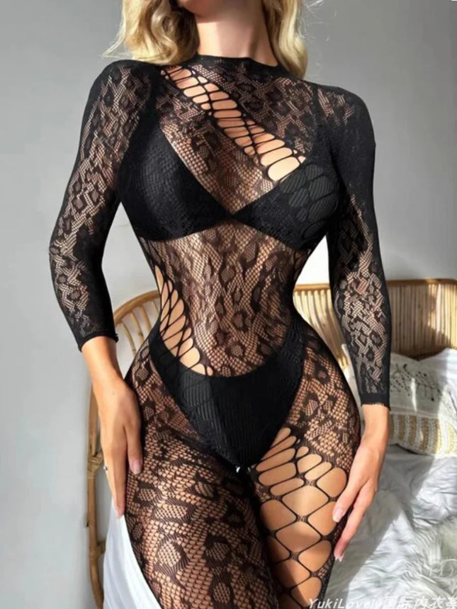 Sexy lingerie sexy bodycon dress fishnet clubwear Christmas perspective Valentine's Day female lingerie dresses body stockings