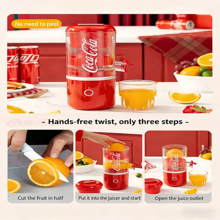 CoCa Cola Portable USB Personal Mini Juicer Cup Multifunctional Electric Travel Juicer Cup Detachable Kitchen Blender