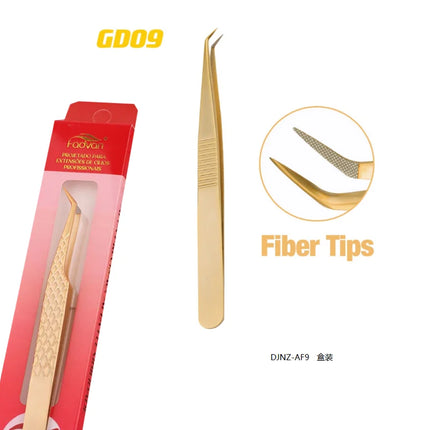 FADVAN Precision Fiber Tip Tweezer for Eyelash Extensions Professional Eyelash Tweezers Antistatic Straight