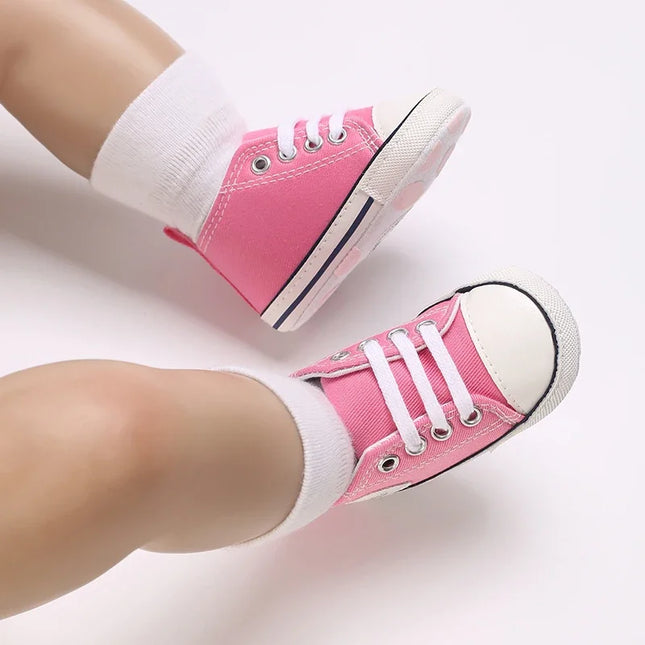 Baby Canvas Classic Sports Shoes Newborn Boys and Girls Printed Star First Walkers Shoes Infant Anti slip Baby Shoes