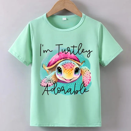 Summer Baby Boy Clothes Kid Girls Casual Sea Turtle Printed T-shirts Children Fashion Crew Neck Short Sleeve Top