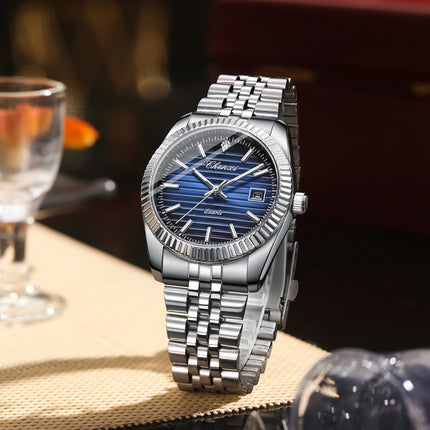 CHENXI 004D Fashion Original Classic Watches for Men Stainless Steel Band Quartz Date Display Male Sport Waterproof Wristwatch