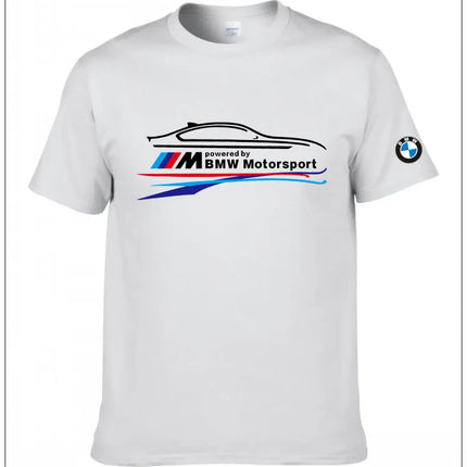 BMW Official Summer Short-sleeved T-shirt Car Classic Simple Logo Men's Women's Clothing Printing Pure Cotton Fashion High-end
