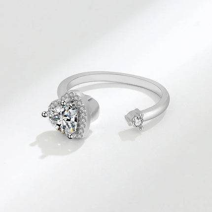 VENTFILLE 925 Sterling Silver Sunflower Diamond Zircon Rotatable Ring For Women Gift Relieve Stress Ring Jewelry Wholesale