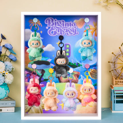 THE MONSTERS LABUBU High Energy Series Wooden Display LED Light Wall Mount Doll Storage Box Blind Box Collector Cabinet Home