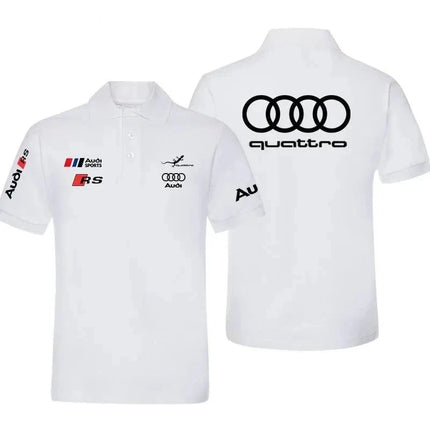 Audi RS Performance Car Car Modified Men's POLO Shirt Summer Lapel Short Sleeve Racing Motorcycle T-Shirt