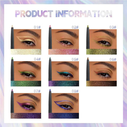 Glitter Aurora Eyeliner Pen Multi Chrome Eye Liner Lasting Shiny Metallic Eyeshadow Lying Silkworm Green Purple Makeup Pigment