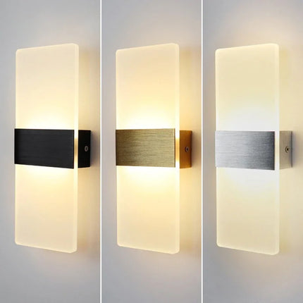 LED Acrylic Wall Light AC85-265V Long Style Living Room Corridor Bedroom 3/6/12W  Bedhead Art Decoration Indoor Wall Sconce Lamp