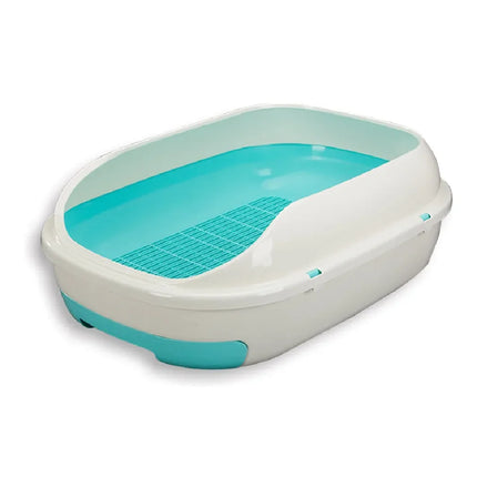 Semi-Enclosed Double-Layer Drawer Cat Litter Box, Large Grid Toilet for Active Cats, Anti-Tracking Odor Control Easy Clean