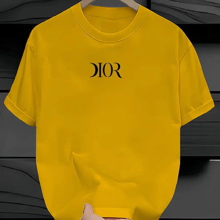 New Summe Luxury Brand T-shirt Pure Cotton Flat Print Large Size Round Neck Short Sleeve Men's and Women's Top T-shirt