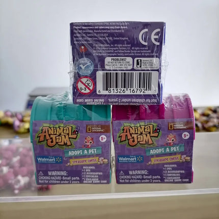 Animal Jam Adopt A Pet Treasure Chest Series Blind Box Collectible Desktop Ornaments Cute Animal Models Mystery Toys Kids Gifts