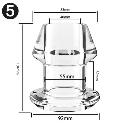 Hollow Speculum Peeking Butt Plug Anal Bead Anus Dilation Expander with Stopper Tunnel Expansion Adult Sex Toy for Women Men Gay