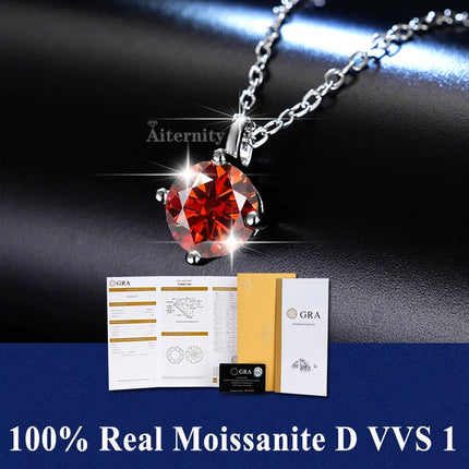 Classic 4 Prong Moissanite Pendant for Couple Men Women Wedding Jewelry Necklace D Color Lab Diamond Luxury Fine Jewelry