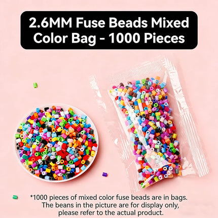 1000/50000 Pcs 2.6mm Mixed Color Fuse Beads Ironing Beads Hama Beads DIY Handmade Art Crafts Mosaic Puzzle Beads