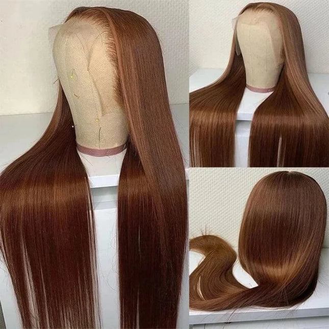 13x4 Chocolate Brown Lace Front Wigs Human Hair For Women 13x6 HD Straight Lace Frontal Wig 4x4 5x5 Closure Human Hair Wig