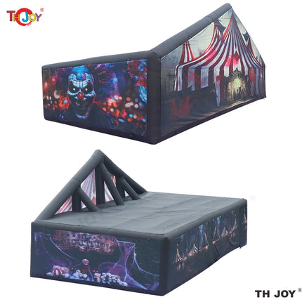New Design Black Fun Maze Game Large Inflatable Halloween Haunted House Inflatable Haunted Labyrinth Maze for Outdoor Play