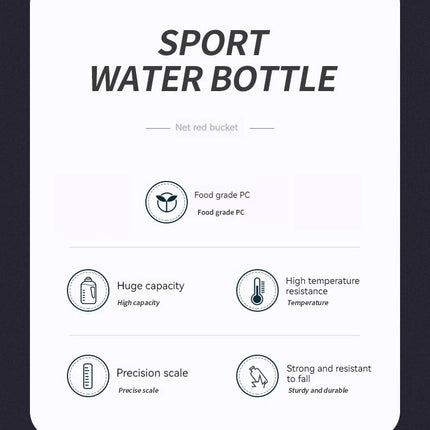 1.7L/2.7L/4L/5L Sports Water Bottle Gym Cycling Cup Portable Large Capacity Water Bottle For Fitness Camping Men Water Kellte