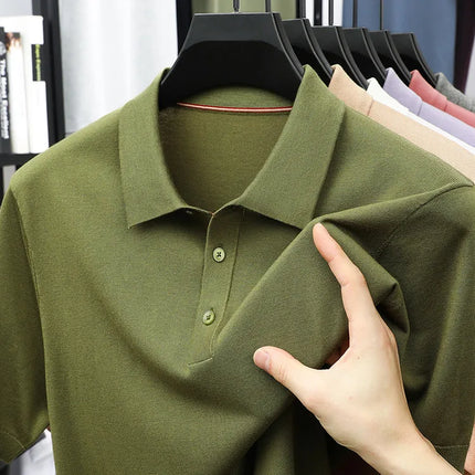 Men's Lyocell Polo Shirt - Summer Essential 100% Breathable Tencel Wrinkle-Free & Eco-Friendly Soft Handfeel 17 Colors Available