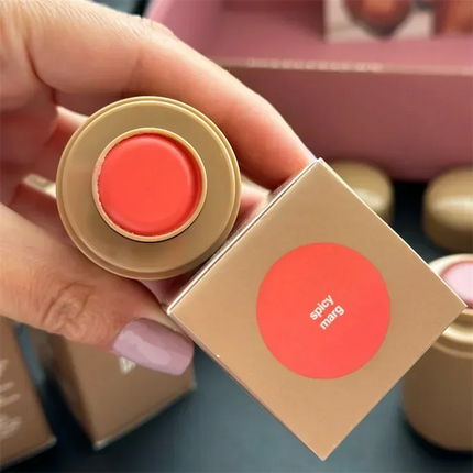 Fashion Lips Makeup Pocket Blusher Lip Gloss Oil Lip Balm Rouge With Lipstick Lip Shape Pen Liner Barrier Butter For Girl Gift