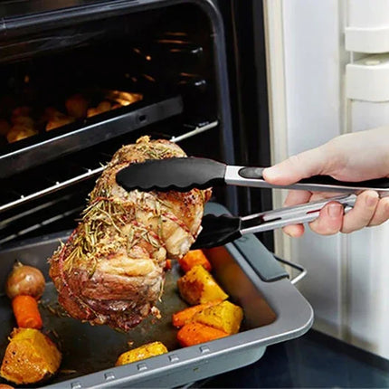 Food Tong Stainless Steel Kitchen Tongs Silicone Nylon Non-Slip Cooking Clip Clamp BBQ Salad Tools Grill Kitchen Accessories