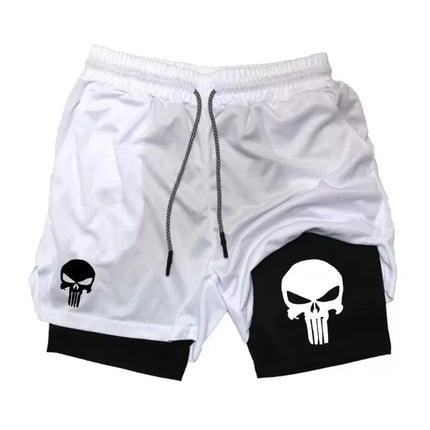 Summer Men's 2-in-1 Sports Shorts with Phone Bag, Quick Drying Fitness Running Shorts
