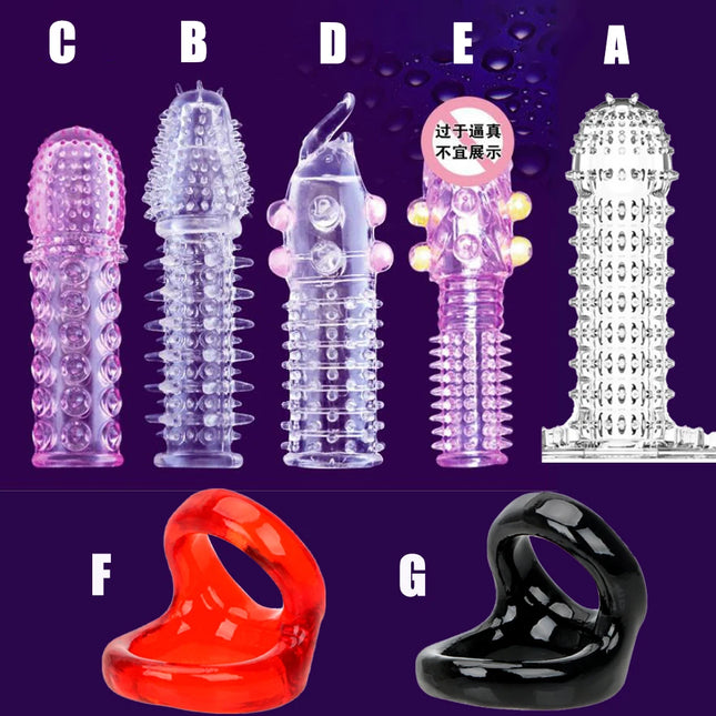 Cock Ring Delay Ejaculation Penis Enlargement Condom Sex Toy for Men Semen Lock Rings Erotic Product Adult Intimate Goods
