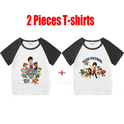 Child T-Shirt for Boys Girls Kids Shirts Baby Short Sleeve PAW Patrol Print T-Shirt Toddler Cotton Cartoon Tee Tops Clothing