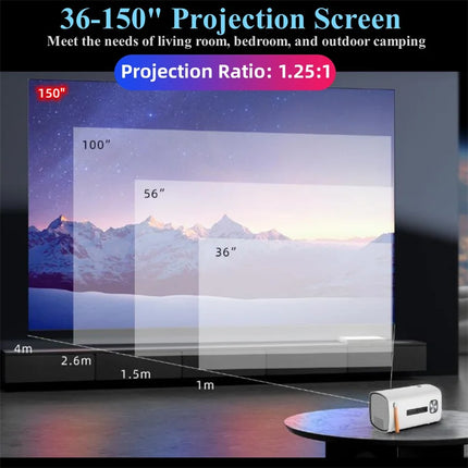 T100 Android System Projector 720P Wireless Phone Same-Screen MINI Projector Home Theater Player for iOS/Android&PC Projection