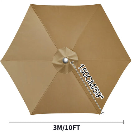 Waterproof Replacement Umbrella Cloth 2/3M Patio Parasol Cover UV-Anti Canopy Cover Replacement Parasol Cover for Balcony Garden
