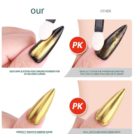 Nailpop Magic Mirror 15ml Promote Mirror Effect Top Coat Long-lasting Shine Effect shines Gel Polish No Wipe Easy Home Salon 1pc