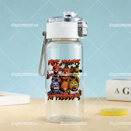 FNAF Simple Style Cup Drop Resistant Plastic Water Bottle with Tea Compartment Five Night At Freddy Large Capacity Bouncing Cup