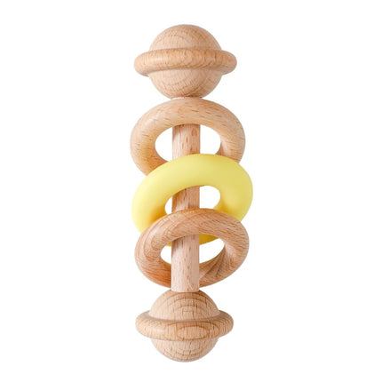 Montessori Baby 1Set Baby Toys Music Rattle Wood Crochet Bead Bracelet Wooden Rodent Chew Play Gym Teether Products Newborn Gift