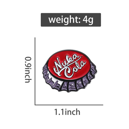 2 Styles Nura Cola TM Enamel Pins Creative Coke Bottle Cap Badges Backpack Lapel pins Brooches Cartoon Jewelry Accessories Gifts