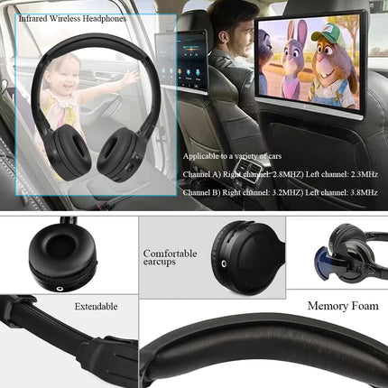 Infrared Stereo Headphones Earphones Wireless IR in Car roof dvd or headsets dvd Player two channels