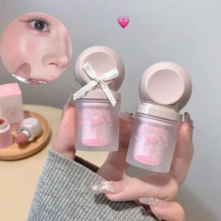 Liquid Blush Misty Lightweight Large Sponge Brush Head For Lips Cheeks Natural Korean Makeup Matte Long Lasting Low Saturation