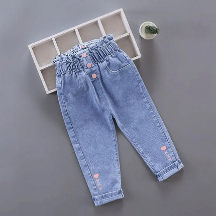 Girls' Pants Kids' Clothes Children's Jeans Cowboy Denim Pants Spring Autumn Fashion Clothing Streetwear Casual Harajuku
